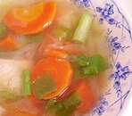 にんじんとネギの彩り中華スープ